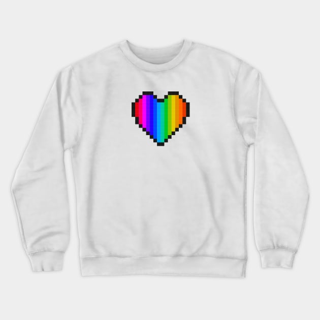 Pixel Pride Heart Crewneck Sweatshirt by sanseffort